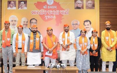 BJP inducts former legislators ahead of Assembly polls in Gujarat