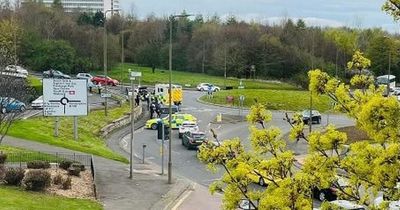 Edinburgh emergency services race to busy roundabout after person struck by car