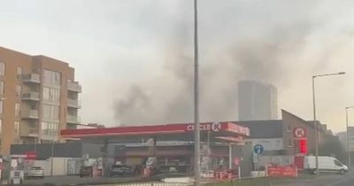 Massive fire rips through building as plumes of smoke spotted in Dublin