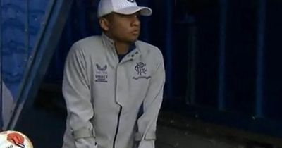 Alfredo Morelos in crutches as Rangers talisman supports team mates after surgery