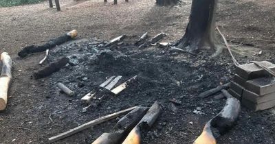 Vandals blasted as 'thundering disgrace' after setting fire to new playground