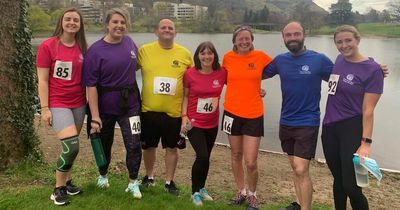 Alan's Alexis Rose team running in a series of 5k challenge events