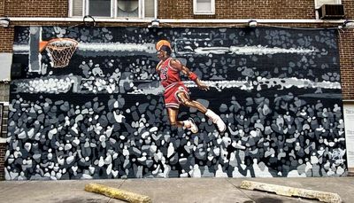 Michael Jordan takes flight in two murals in East Chicago that capture iconic moments