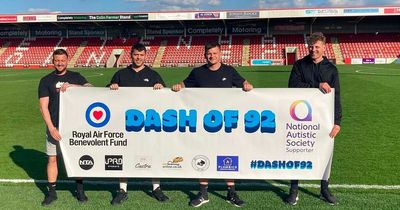The RAF heroes and football fans who tackled autism awareness in 92km challenge