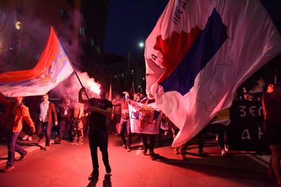 Pro-Russia Serbs protest in Belgrade to support Russia and against NATO