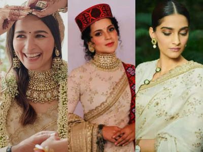 Alia Bhatt's wedding sari reminded us of a Sabyasachi sari worn by Kangana Ranaut and Sonam Kapoor