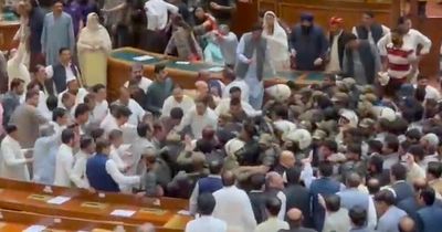 Mass brawl breaks out among politicians in Pakistan with jugs thrown and hair pulled