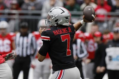 Ohio State quarterback CJ Stroud honors Dwayne Haskins at OSU spring game