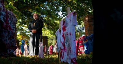 Impromptu memorial draws attention to deaths of Ukrainian children