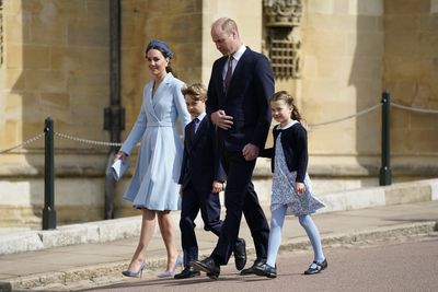 William and Kate lead royals at Easter Sunday service