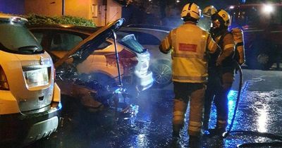 Midlothian cars melt after 'two men in hoodies' start fire in quiet street