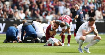 West Ham man breaks down in tears on pitch as Burnley's Ashley Westwood suffers horrific injury