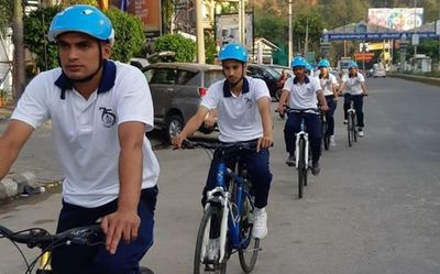 Cadets peddle bicycles for a cause