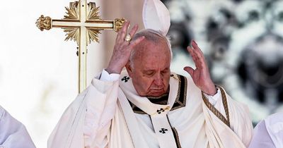 Pope's skullcap blown away as he calls for peace in Ukraine during Easter Sunday mass