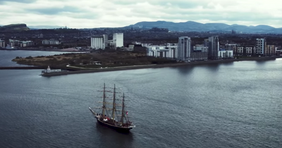 Edinburgh footage captures impressive 'Pirates of the Caribbean' style ship in Leith