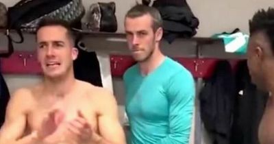 'Awkward' Gareth Bale dressing room footage emerges as Real Madrid players celebrate in front of Welshman