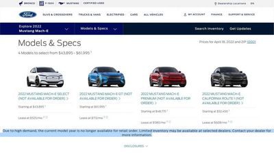 2022 Ford Mustang Mach-E No Longer Available To Order In The US