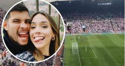 Bruno Guimaraes' girlfriend Ana at St James' Park to see him score before having celebratory meal