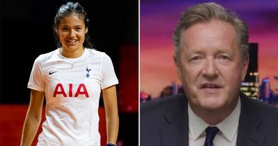 Piers Morgan's predictable reaction after Emma Raducanu confirms she's a Tottenham fan