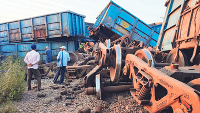 Punjab: Coal train derails in Ropar after crushing stray bull