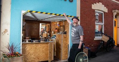 Man opens one of the UK's smallest coffee shops in 3ft by 6ft garage