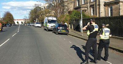 Edinburgh police with speed guns crack down on drivers in busy city streets