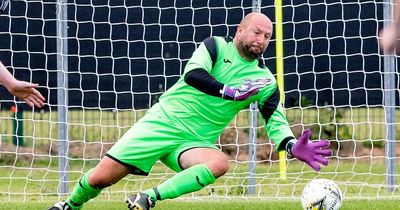 Jeanfield Swifts goalkeeper Mark Mitchell decides to sign on for another year - thanks to son Logan