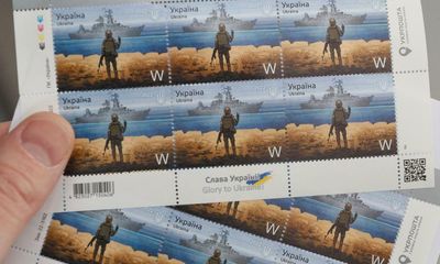 ‘Russian warship, go …!’: Ukrainians queue for stamp celebrating act of defiance