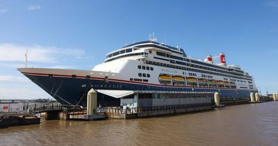 Luxury cruise liner Fred Olsen Borealis docks in Liverpool