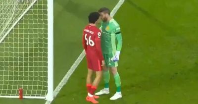 David de Gea furious with Trent Alexander-Arnold after Liverpool star hits him with ball