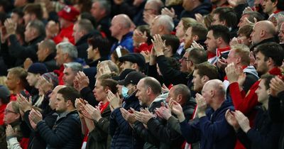 Manchester United fans hail Liverpool ‘class’ in minute’s applause for Cristiano Ronaldo after son’s death