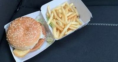 Young girl spits out McDonald's McChicken sandwich when she realises with shock what she's bitten into