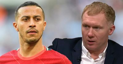 Paul Scholes made his feelings on Thiago clear as Liverpool ace was taken off vs Man Utd