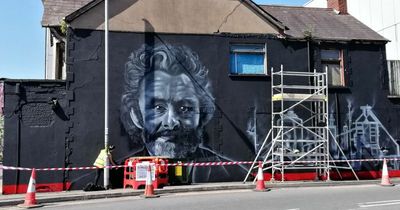 A huge mural of Michael Sheen has appeared in Port Talbot