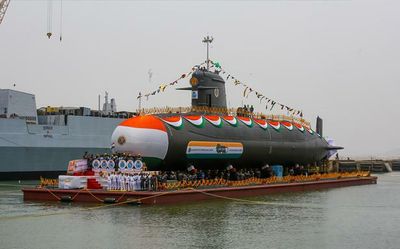 Sixth Scorpène submarine Vagsheer launched into water in Mumbai