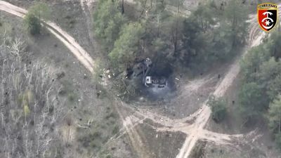 VIDEO: Hideout Blitzed: Ukrainian Troops Bomb Russian Hideout In Woods