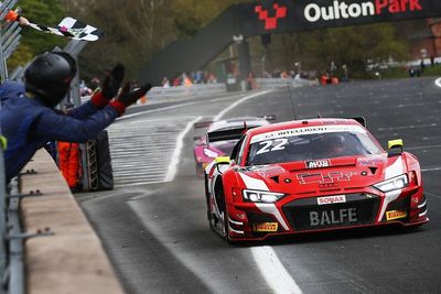 Video: Carroll and Gounon's epic battle for British GT win as rain shower plays havoc