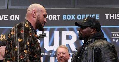 Tyson Fury towers over Dillian Whyte as rivals face off for first time