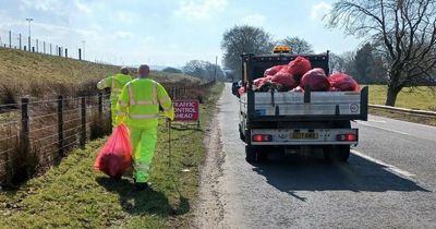 Tonnes of rubbish collected during council clean-up on Lanarkshire's rural roads