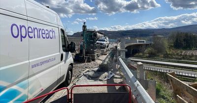 Cable cut at Highland Perthshire bridge roadworks leaves 1300 fibre customers without broadband