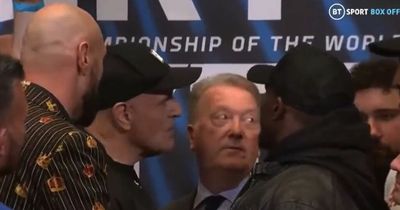 Tyson Fury and Dillian Whyte act to prevent John Fury 'ruckus' at face-off