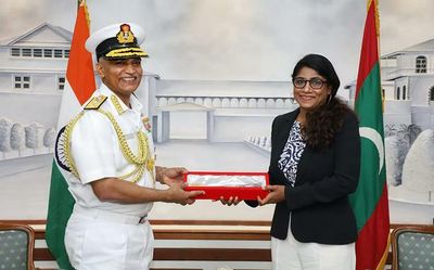 Navy chief unveils jointly produced navigation chart in Maldives