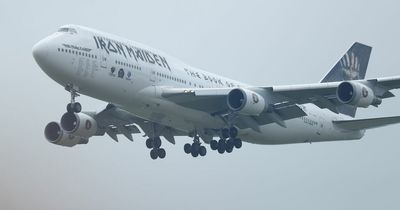 Iron Maiden's old Boeing 747 tour plane lands at airport near Bristol