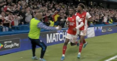 Alexandre Lacazette's touchline reaction spotted as Eddie Nketiah nets Arsenal brace