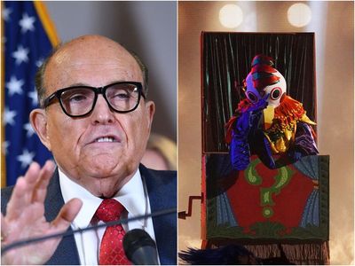 The Masked Singer US: Rudy Giuliani is revealed as Jack in the Box leading Ken Jeong to walk off stage