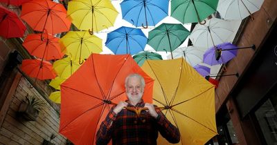 Eye-catching Dumfries town centre umbrella display reappears in tribute to Ukraine