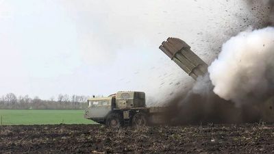 VIDEO: Russia Launches Flurry Of Missiles At Ukrainian Airfield With BM-30 Smerch Rocket Launcher