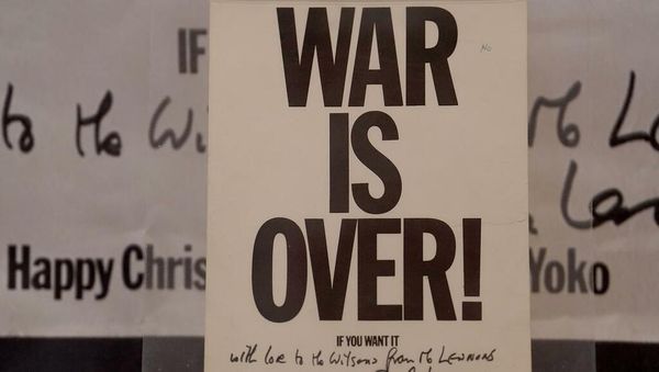 ‘War is Over’ card sent from John Lennon to Harold Wilson goes on display