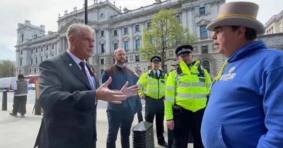 Tory MP calls Welsh protestor a 'parasite' and a 'tramp' after he asked him if he would continue to back Boris Johnson