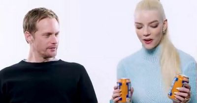 Alexander Skarsgård tries IRN-BRU for the first time as celebs taste test drink